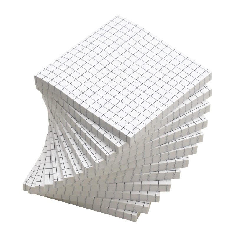 Andoca (12 Pad) Lined Grid Sticky Notes 3x3 Inch  Self-Stick Notes  Easy to Post for School  Office  Notebook  White Color Pads/Pack - Image 1